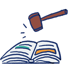 Gavel and book